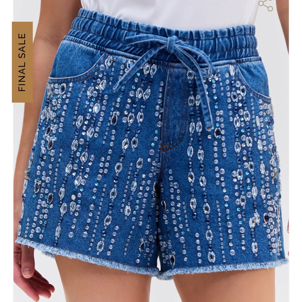 PatBO hand-beaded denim shorts - Picture 4 of 7